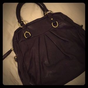 Dark purple leather bag